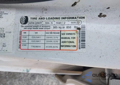 2009 Mercury Milan I4 Premier from USA, damaged, VIN 3MEHM08Z39R619309